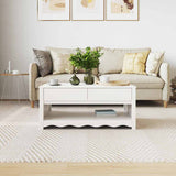 Coffee Table Drammen White 99 x 55 x 45 cm Solid Pine Wood 42003045