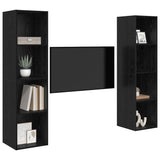 TV Cabinet Set 2 pcs Black 37 x 37 x 142.5 cm Engineered Wood 3393538