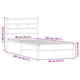 Bed Frame without Mattress Brown Oak 90x200 cm Engineered Wood 4017301