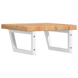 Basin Shelf Wall Mounted Steel and Solid Wood Oak 3302410