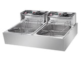 EH82 2500W 220-240V 12.7QT/12L Stainless Steel Double Cylinder Electric Fryer UK 08862124