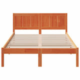 Bed Frame Brown 140 x 190 cm Solid Pine wood 872196