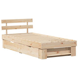 Bed Frame with Headboard Natural 90 x 190 cm Solid Pine Wood 872548