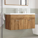 Bathroom Sink Cabinet with Built-in Basin Artisan Oak 3328586