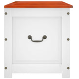 Storage Chest with Lid Brown and White Solid Wood Acacia 364921