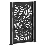 Garden Gate Black 100x150 cm Steel Wave Design 4100971