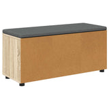 Hall Bench with Cushion with Shelf Sonoma Oak 100 x 38 x 46 cm 891490