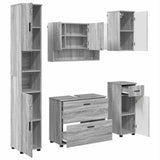 Bathroom Furniture Set with Drawer with Shelf 5 pcs Grey Sonoma 3393079
