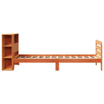 ZNTS Bed Frame without Mattress Wax Brown 75x190 cm Small Single Solid Wood Pine 3309910