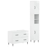 2 Piece Bathroom Cabinet Set HAARLEM High Gloss White 3417535