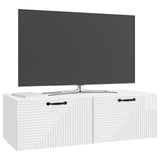 Wall-Mounted TV Cabinet High Gloss White 98 x 41 x 30 cm 898699