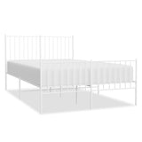 Metal Bed Frame without Mattress with Footboard White 120x200cm 350947