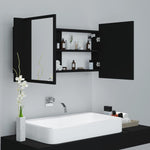 LED Bathroom Mirror Cabinet Black 90x12x45 cm Acrylic 804973