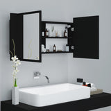 LED Bathroom Mirror Cabinet Black 90x12x45 cm Acrylic 804973