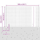 Fence with Posts Green 1.4 x 10 m Steel 3336001