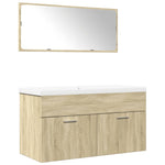 ZNTS 3 Piece Bathroom Furniture Set Sonoma Oak Engineered Wood 3324988