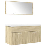 ZNTS 3 Piece Bathroom Furniture Set Sonoma Oak Engineered Wood 3324988