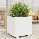 Garden Planter White 60x60x49.5 cm Solid Wood Pine 847359
