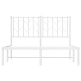 Metal Bed Frame without Mattress with Headboard White 120x190cm 374483