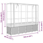 ZNTS Raised Bed with Greenhouse Cover Rattan Look 160x40x153 cm 4015831