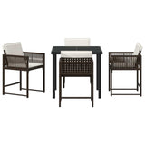 Garden Dining Set 5 pcs Brown Poly Rattan 3380753