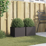 ZNTS Planters 2 pcs Black 32x30x29 cm Steel 841536