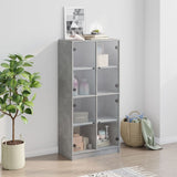 Highboard with Doors Concrete Grey 68x37x142 cm Engineered Wood 3295860