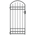 ZNTS Fence Gate with Arched Top Steel 89x200 cm Black 145750