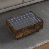 Coffee Table with LED Smoked Oak 70x50x30 cm Engineered Wood 847515