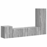 TV Cabinet Set Wall-mounted 4 pcs Grey Sonoma Engineered Wood 3409003