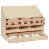 Chicken Laying Nest 3 Compartments 72x33x54 cm Solid Pine Wood 170653