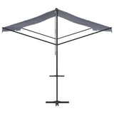 Free Standing Awning Blue and White 500x300 cm Fabric and Steel 368933