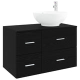 Bathroom Furniture Set 2 pcs Black Oak Engineered Wood 3403993