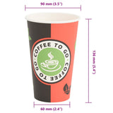 Paper Coffee Cups 1000 pcs 16oz 400ml Red and Black 4102789