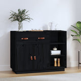 Sideboard Black 98.5x40x75 cm Solid Wood Pine 820141