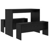 Dining Set 2 pcs Black oak Engineered Wood 875221