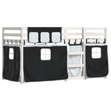 Bunk Bed without Mattress White&Black 90x190 cm Single Solid Wood Pine 3283940
