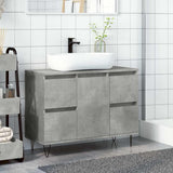 Bathroom Cabinet Concrete Grey 80x33x60 cm Engineered Wood 857234