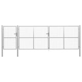 Garden Gate Steel 500x150 cm Silver 144355