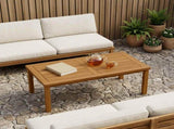 Table Top Rectangular Solid Teak Wood Natural 42033166