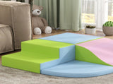 6 Piece Soft Play Equipment for Kids Climb and Crawl, Pink T3398P378904