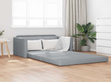 2-Seater Folding Sofa Bed Light Grey 124 x 71 x 78 cm Fabric 42030512