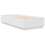 Bed Frame with Headboard White 90 x 190 cm Engineered Wood 3408110