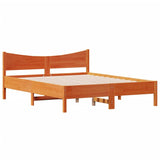 Bed Frame without Mattress Wax Brown 160x200 cm Solid Wood Pine 3216365