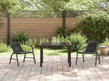 Garden Dining Set 3 pcs Black Powder-Coated Steel 3379380