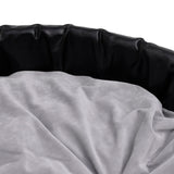 Dog Bed Black and Grey 79x70x19 cm Plush and Faux Leather 171254