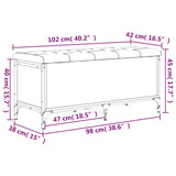 Storage Bench Grey Sonoma 102x42x45 cm Engineered Wood 835150