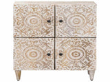 Sideboard with Storage White 60 x 33.5 x 75 cm Solid Mango Wood 4018394