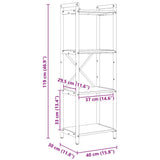 Bookshelf 40 x 30 x 119 cm Engineered Wood Sonoma Oak 868360
