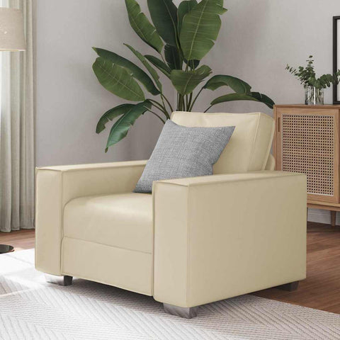 Sofa Chair 59 cm with Cushion Cream Faux leather 4105040